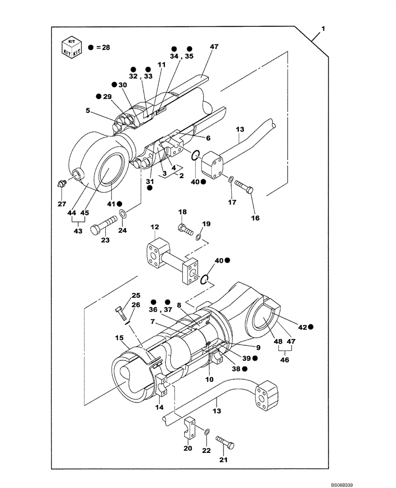 Схема запчастей Case CX700 - (08-303-00[01]) - BUCKET CYLINDER (08) - HYDRAULICS