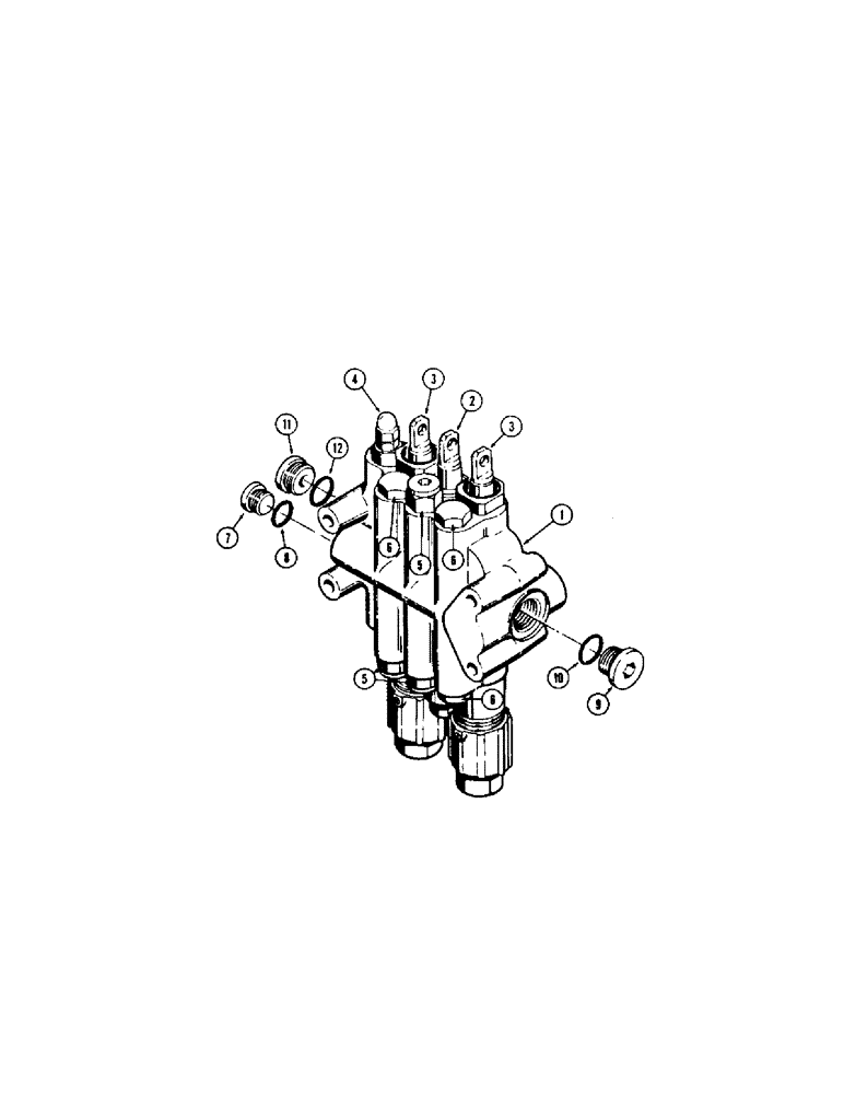 Схема запчастей Case 310G - (258) - D35213 EQUIPMENT CONTROL VALVE (THREE SPOOL) (07) - HYDRAULIC SYSTEM