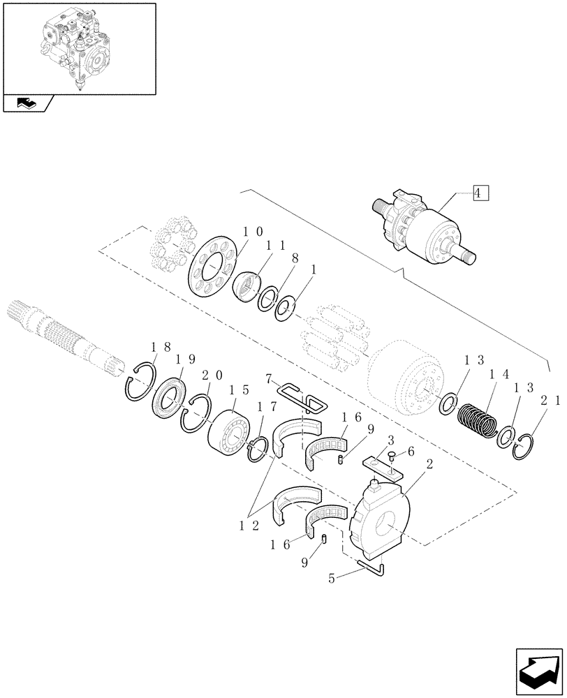 Схема запчастей Case 221E - (1.82.3/01[02]) - PUMP REDUCTION GEAR (07) - HYDRAULIC SYSTEMS