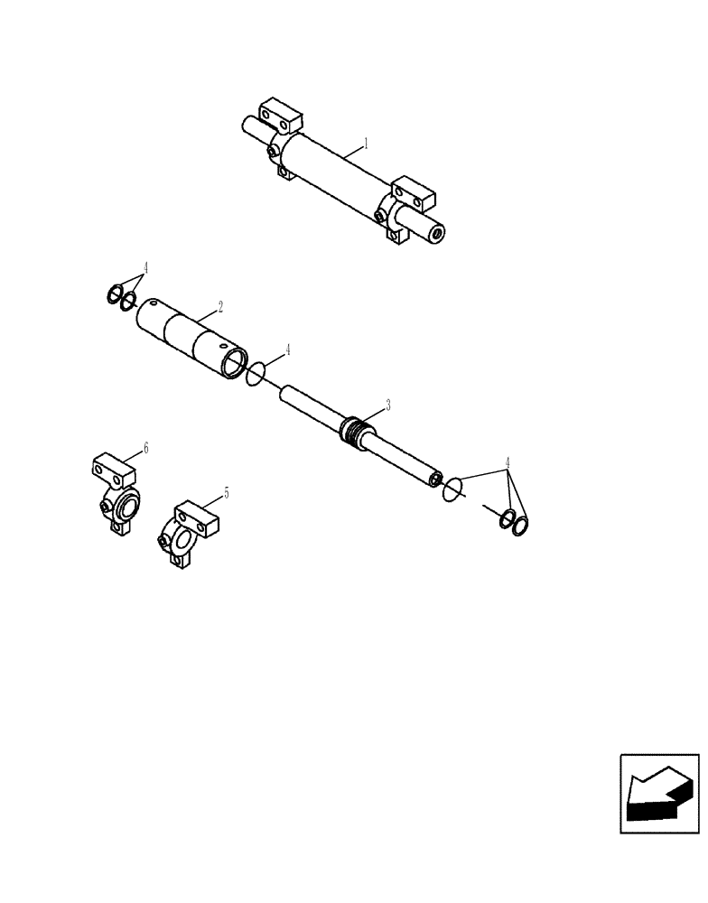 Схема запчастей Case 580SN WT - (41.216.05[01]) - AXLE, FRONT - CYLINDER, STEERING (580SN, 580SN WT) (41) - STEERING