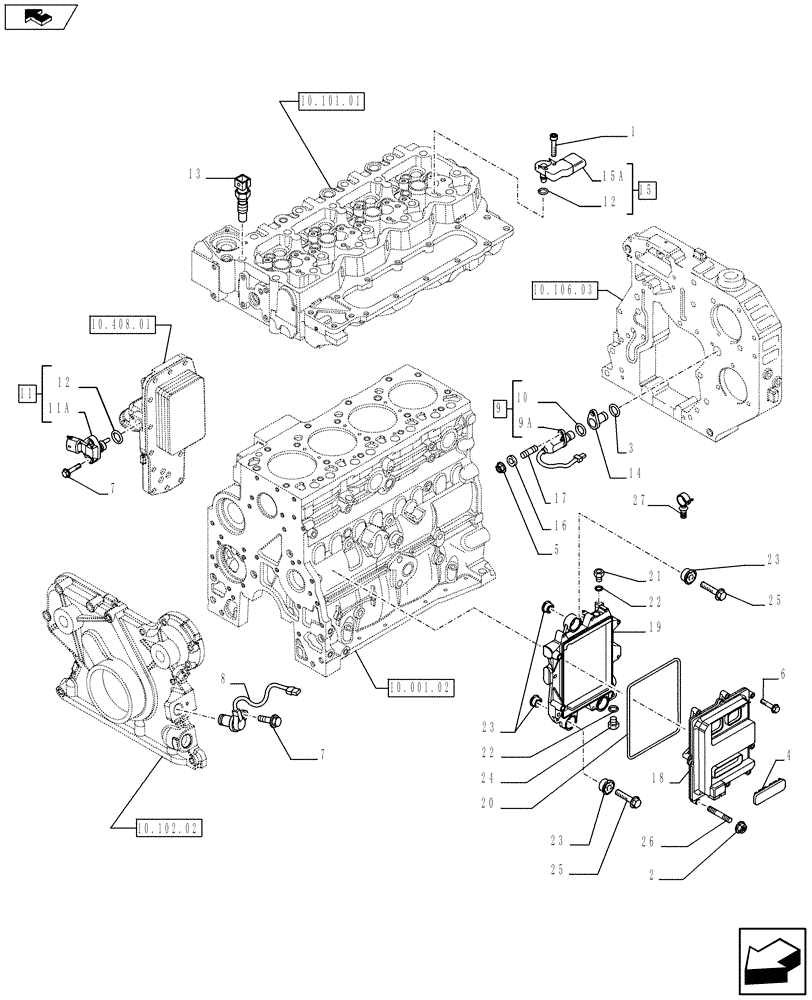 Схема запчастей Case F4HE0484G J100 - (55.640.01) - ELECTRONIC INJECTION (2854592) (55) - ELECTRICAL SYSTEMS