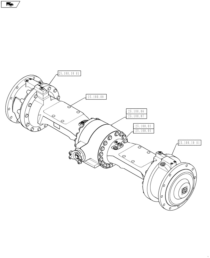 Схема запчастей Case 521F - (25.000.00) - PICTORIAL INDEX, FRONT AXLE (25) - FRONT AXLE SYSTEM