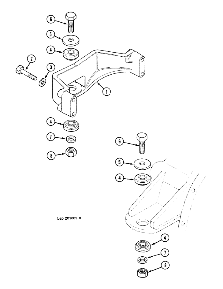 Схема запчастей Case 688C - (2-02) - ENGINE MOUNTING (01) - ENGINE