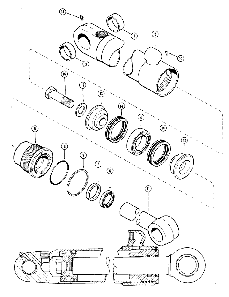 Схема запчастей Case 36 - (71A) - G33828 STABILIZER CYLINDER 