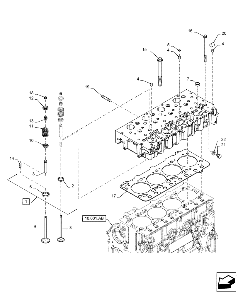 Схема запчастей Case F5CE5454B A005 - (10.101.AA) - CYLINDER HEAD & RELATED PARTS (10) - ENGINE