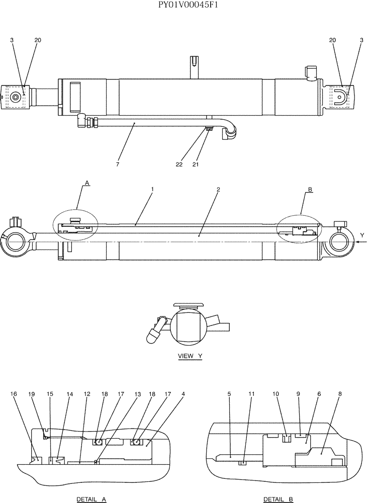 Схема запчастей Case CX50B - (07-036) - CYLINDER ASSY, BOOM (CAB) (35) - HYDRAULIC SYSTEMS