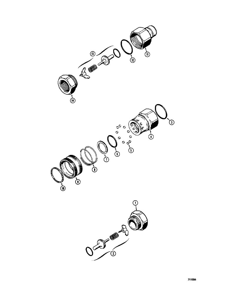 Схема запчастей Case 26B - (080) - D52800 HYDRAULIC COUPLING (FEMALE) 