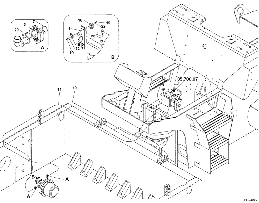 Схема запчастей Case SV212 - (35.353.09) - LINES, FRONT DRUM DRIVE ATC - BSN DDD003017 (35) - HYDRAULIC SYSTEMS