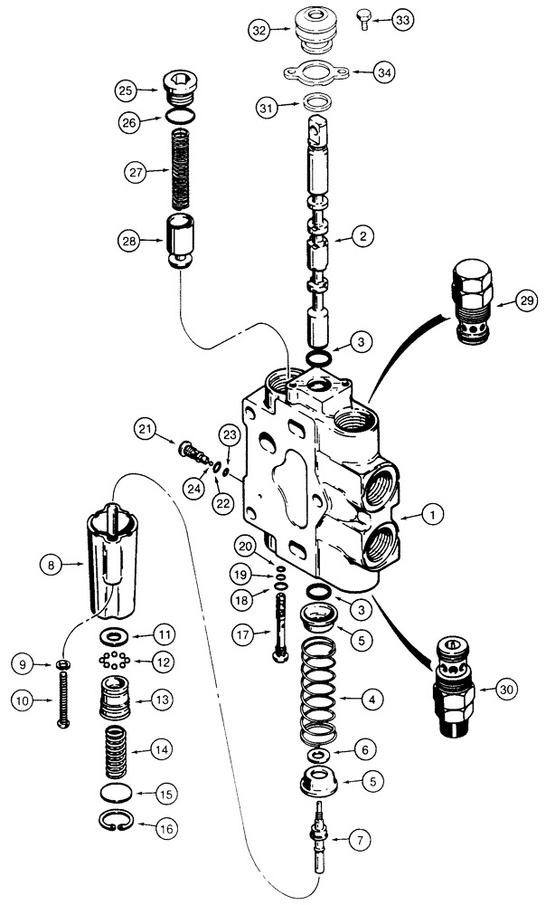 Схема запчастей Case 855E - (8-090) - LOADER LIFT SECTION (08) - HYDRAULICS