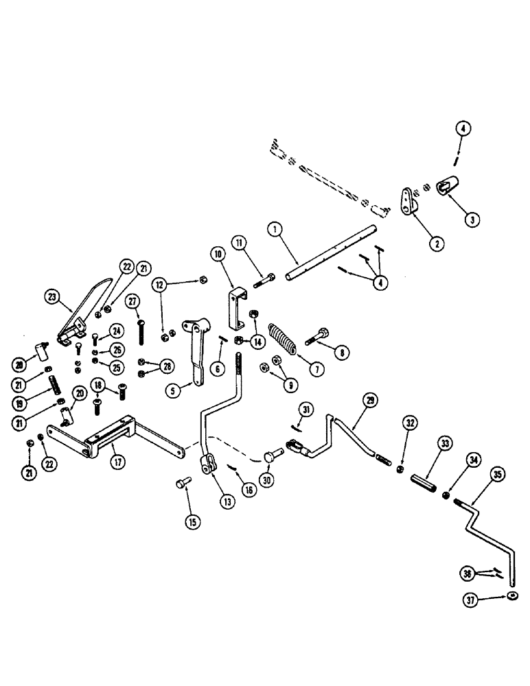 Схема запчастей Case 580 - (053A) - LOWER THROTTLE LINKAGE, (159) SPARK IGNITION ENGINE (10) - ENGINE