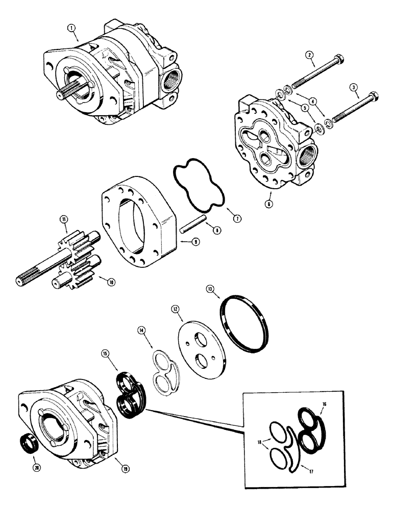 Схема запчастей Case 480CK - (60) - D39525 LOADER BACKHOE PUMP (35) - HYDRAULIC SYSTEMS