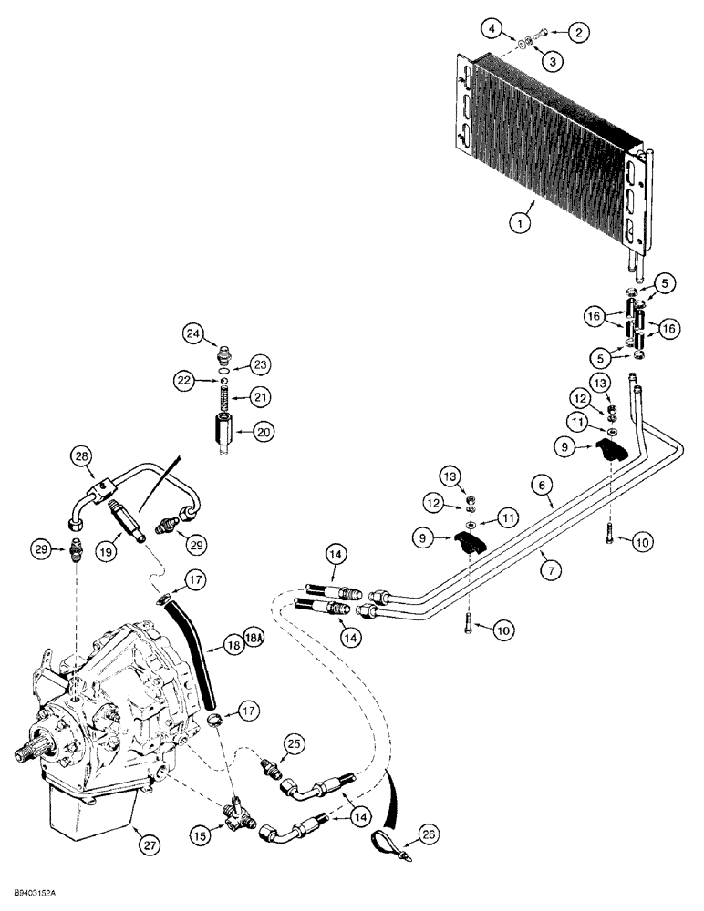 Схема запчастей Case 480F - (6-06) - POWER SHUTTLE COOLING SYSTEM (06) - POWER TRAIN