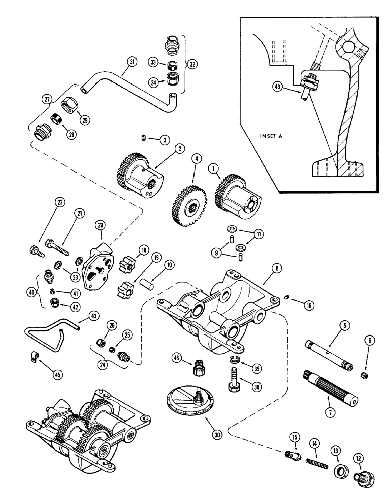 Схема запчастей Case 680CK - (028) - 3 GEAR BALANCER AND OIL PUMP, (267B) DIESEL ENGINE (10) - ENGINE