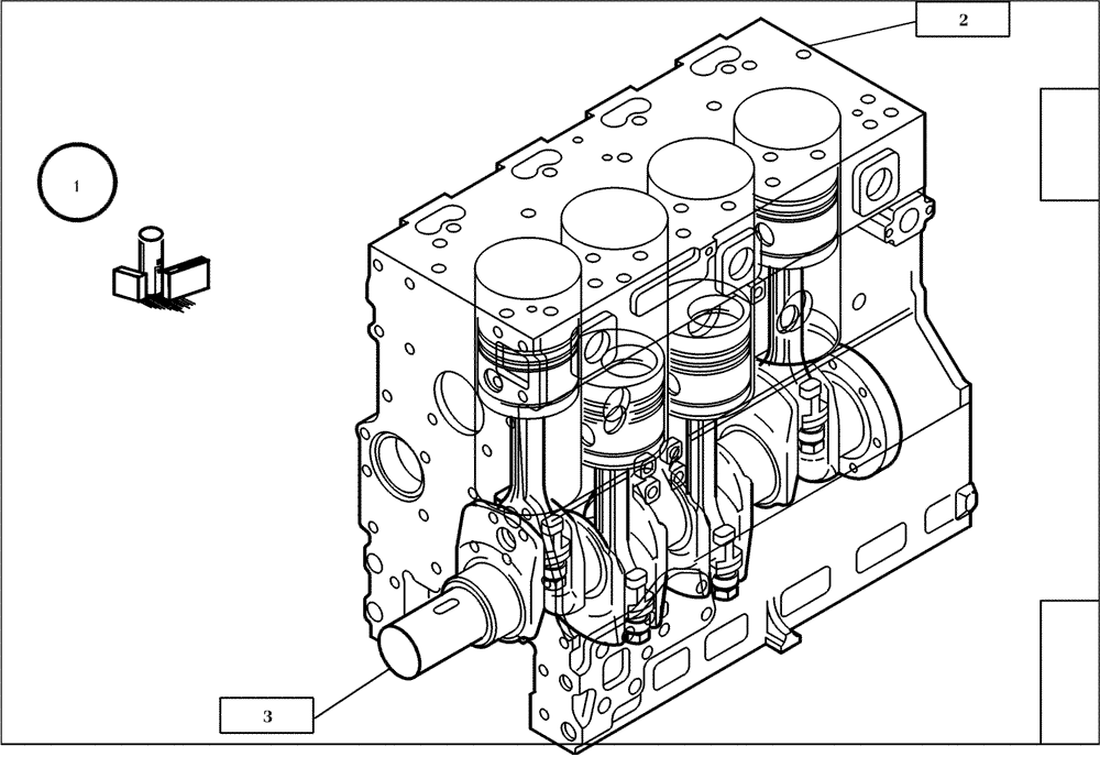 Схема запчастей Case 321D - (95.003[001]) - ENGINE SHORT BLOCK (S/N 591052-UP) No Description