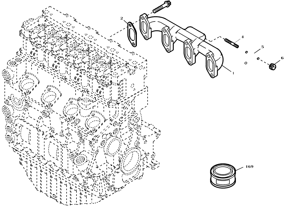 Схема запчастей Case 321E - (95.042[2987839001]) - EXHAUST COLLECTOR (10) - ENGINE