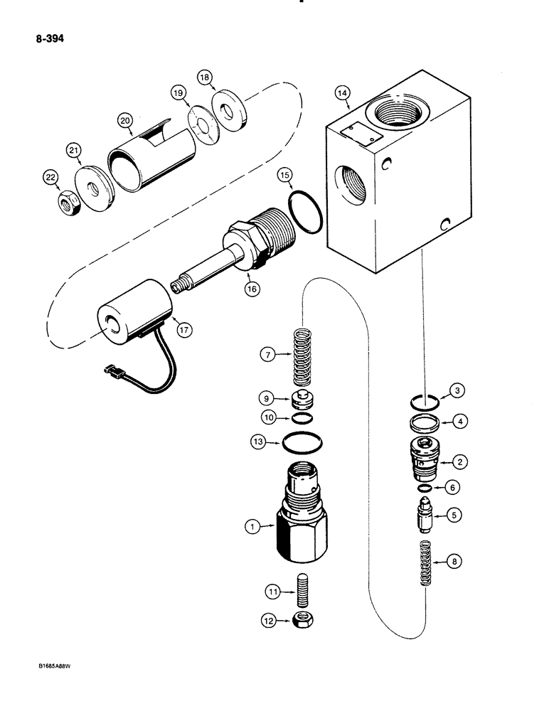 Схема запчастей Case 580K - (08-394) - BOOM LOCK SOLENOID VALVE (08) - HYDRAULICS