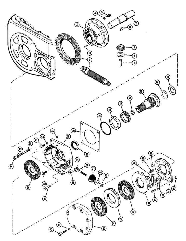 Схема запчастей Case 680CK - (092) - DIFFERENTIAL AND BRAKES 