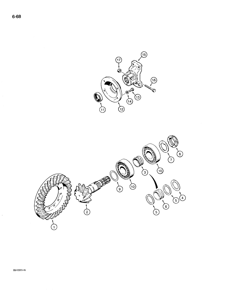 Схема запчастей Case 780D - (6-68) - REAR AXLE, RING AND PINION GEAR SET (06) - POWER TRAIN