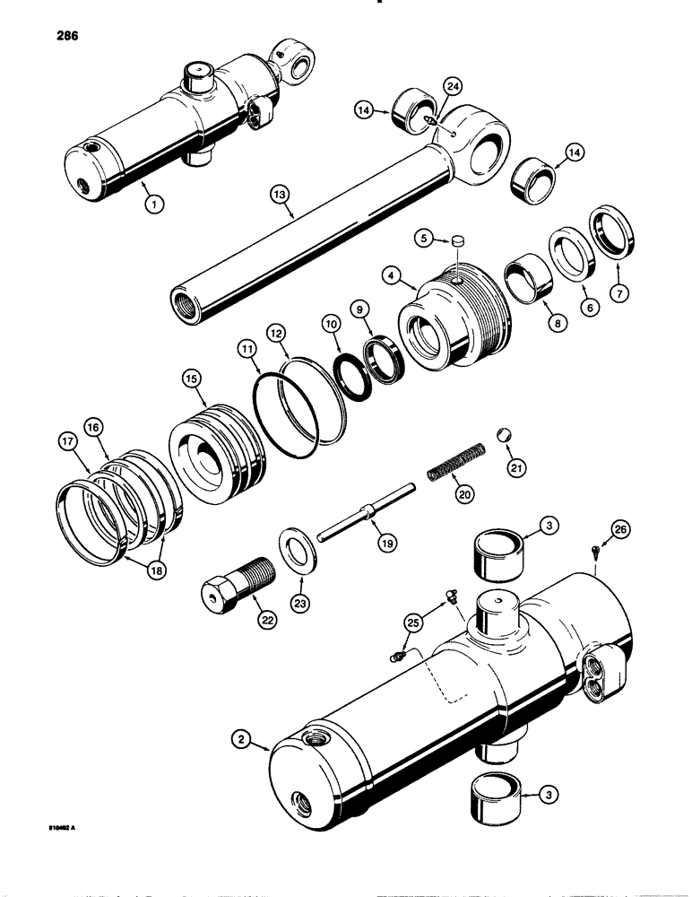 Схема запчастей Case 780B - (286) - G103072 BACKHOE SWING CYLINDER (08) - HYDRAULICS