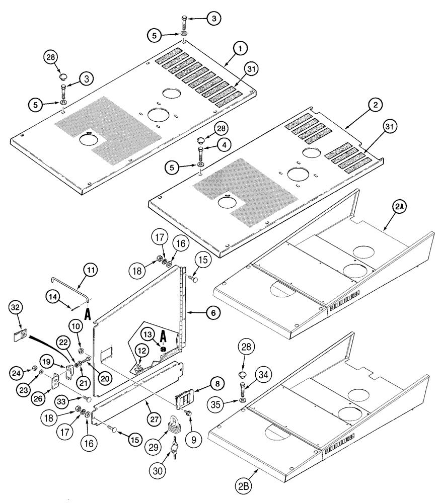 Схема запчастей Case 721C - (09-17) - HOOD - DOORS, SIDE (09) - CHASSIS