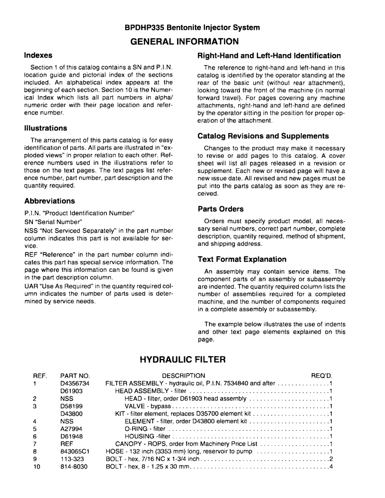 Схема запчастей Case BPDHP335 - (1-4) - GENERAL INFORMATION 