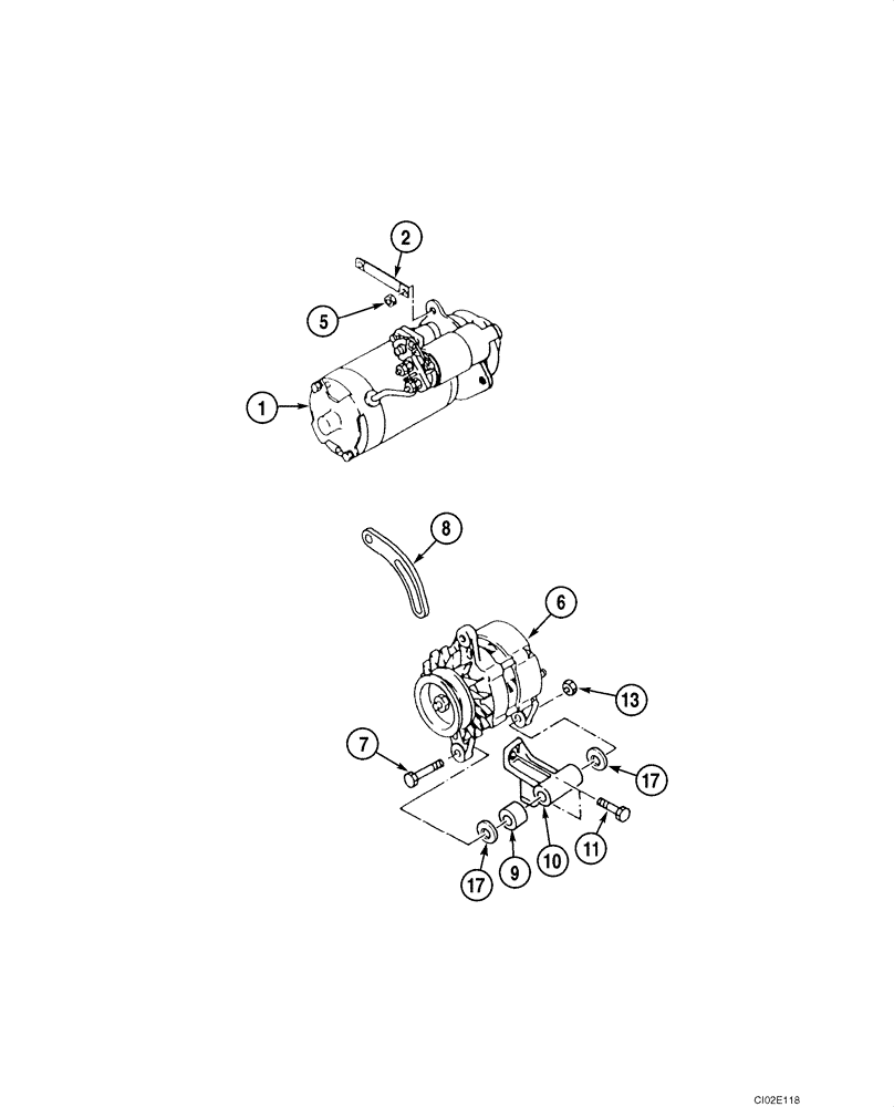 Схема запчастей Case CX135SR - (04-13) - STARTER - ALTERNATOR (04) - ELECTRICAL SYSTEMS