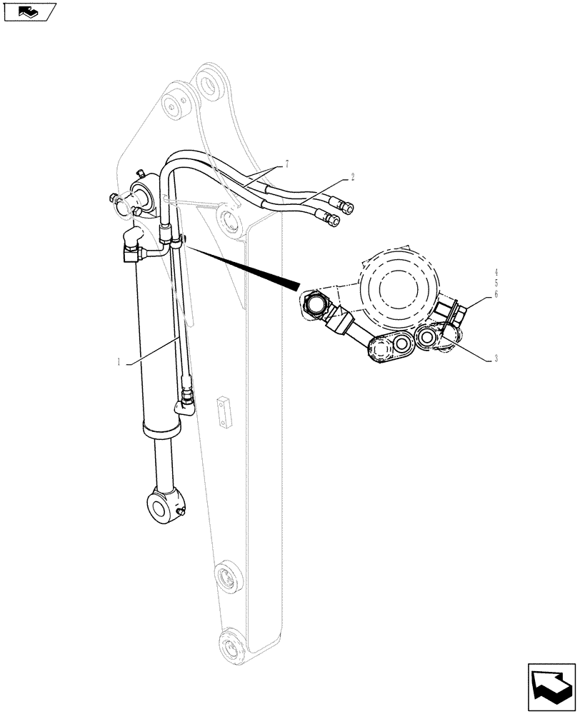 Схема запчастей Case CX27B ASN - (35.702.14) - HYD LINES, ARM 1.12M (35) - HYDRAULIC SYSTEMS