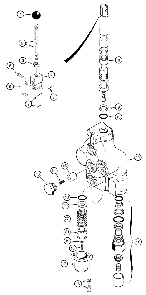 Схема запчастей Case 960 - (08-49) - VALVE, CONTROL REMOTE HYDRAULIC (08) - HYDRAULICS