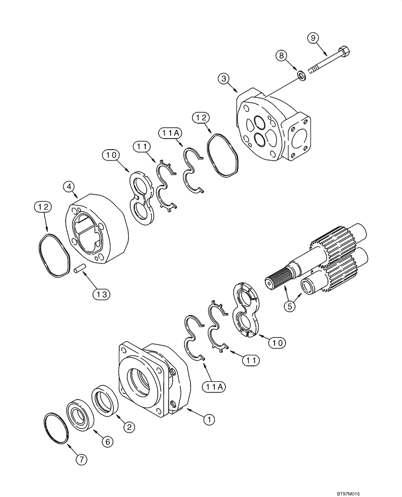 Схема запчастей Case 580M - (08-24) - PUMP, EQUIPMENT HYDRAULIC (08) - HYDRAULICS