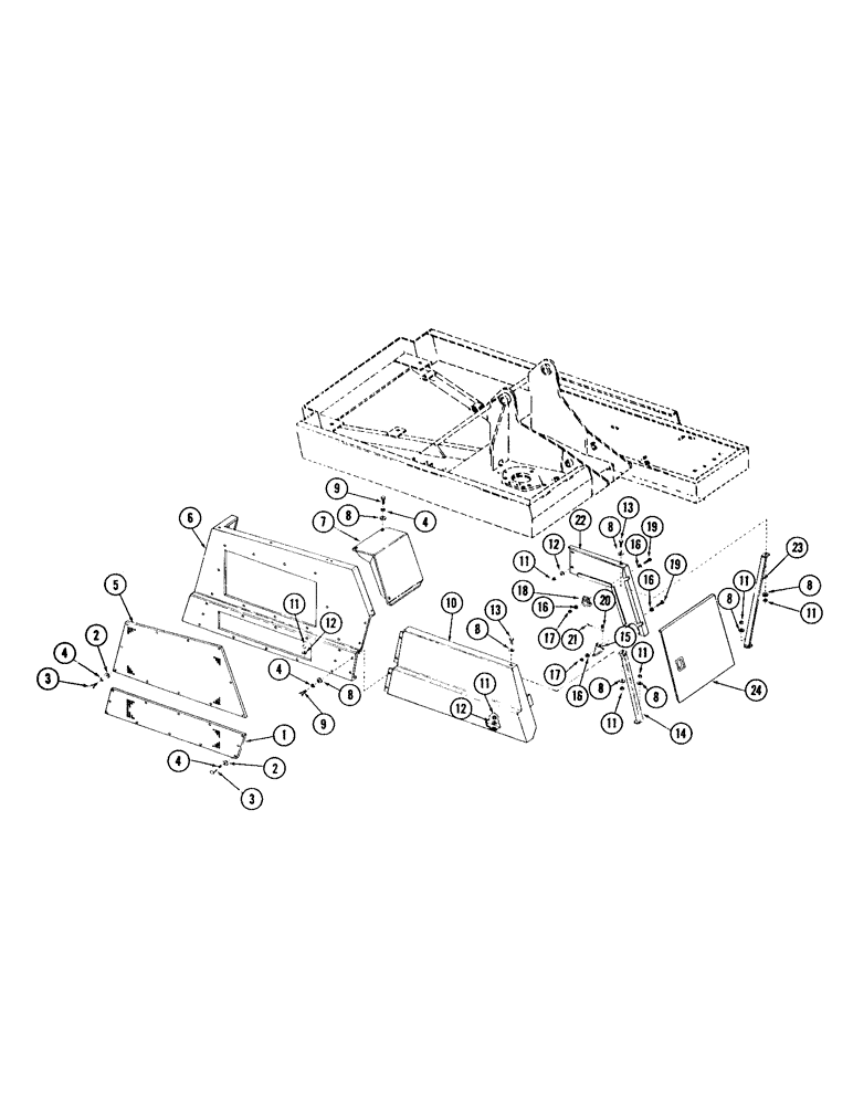 Схема запчастей Case 980 - (084) - ENGINE SHROUD (RIGHT SIDE) (05) - UPPERSTRUCTURE CHASSIS