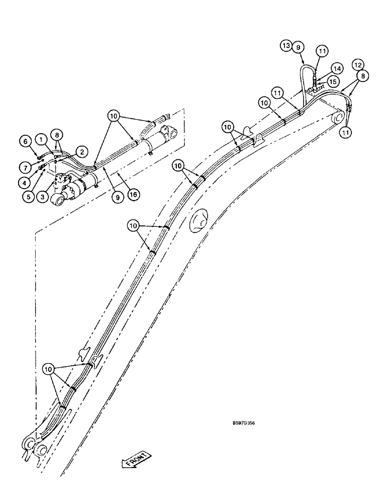 Схема запчастей Case 9040B - (8-114) - ARM AND BOOM HOLDING OPTION, ARM COMPONENTS, MODELS WITH LONG REACH (08) - HYDRAULICS