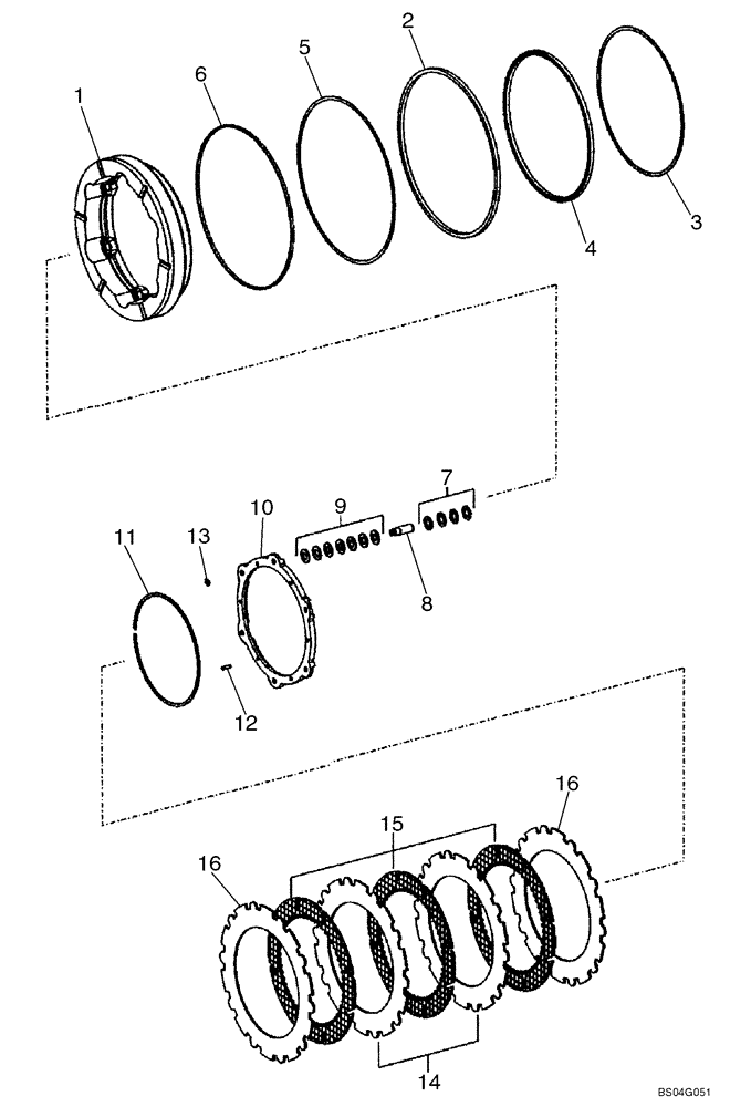 Схема запчастей Case 521D - (06-22D) - AXLE, FRONT - BRAKE (06) - POWER TRAIN