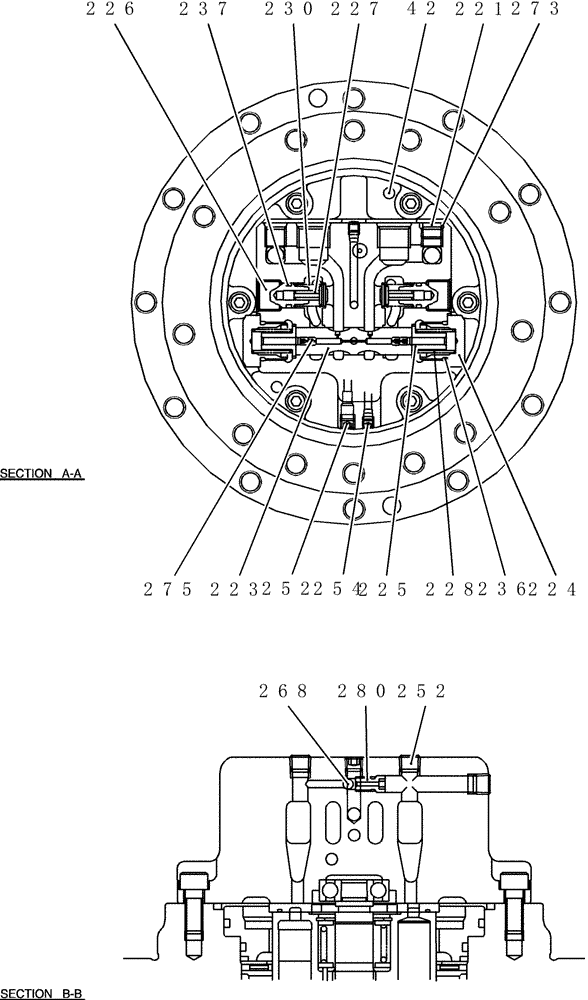 Схема запчастей Case CX31B - (HC370-01-2[1]) - MOTOR ASSY (PROPELLING) (00) - GENERAL & PICTORIAL INDEX