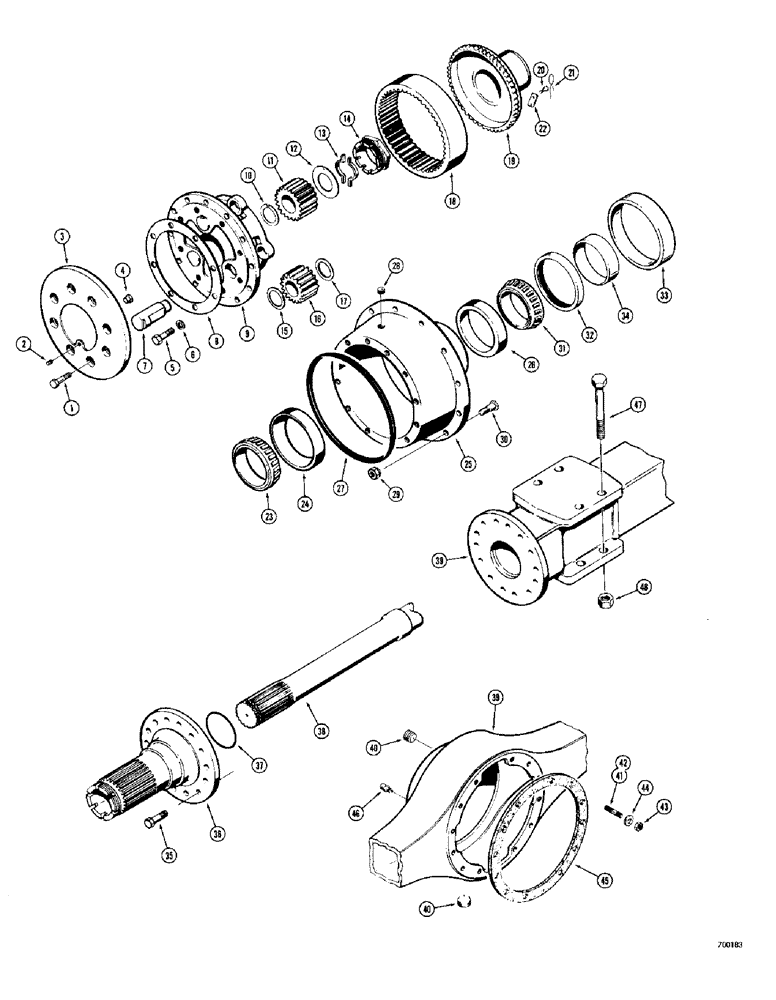 Схема запчастей Case 400C - (160) - PR154 AXLE AND PLANETARY (06) - POWER TRAIN