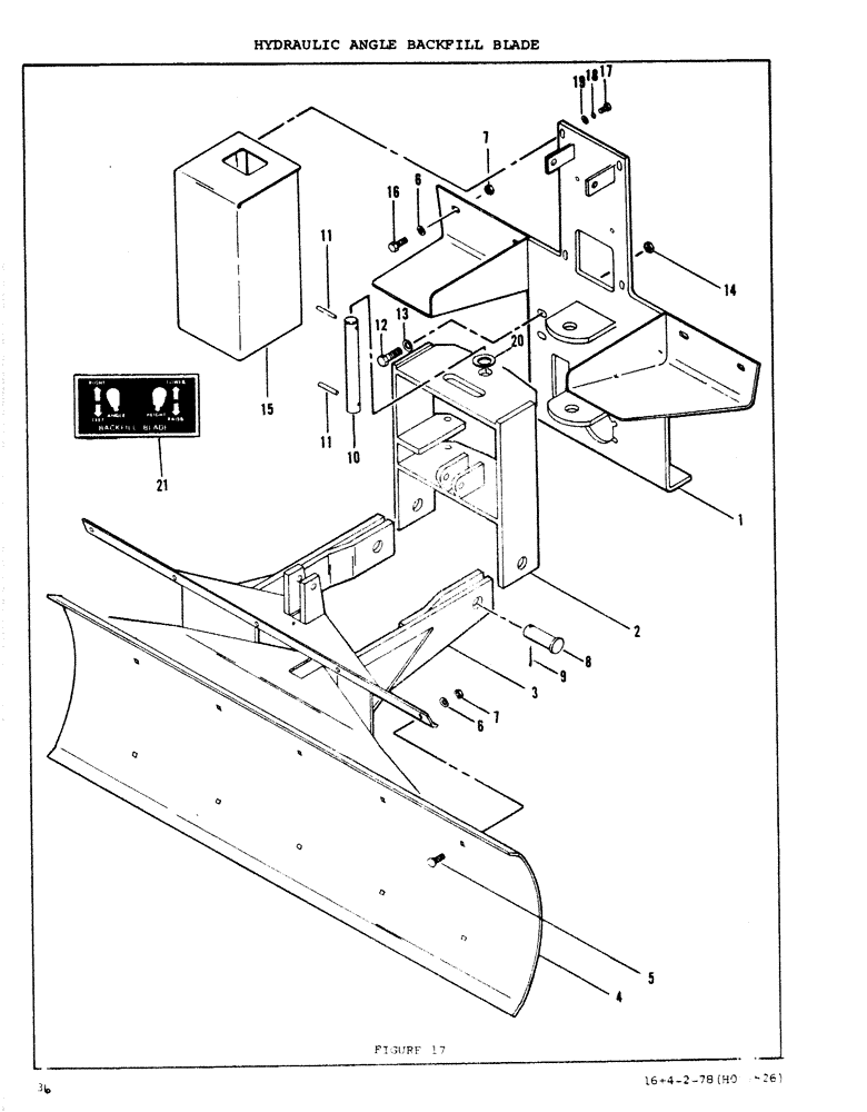 Схема запчастей Case DAVIS - (36) - HYDRAULIC ANGLE BACKFILL BLADE 