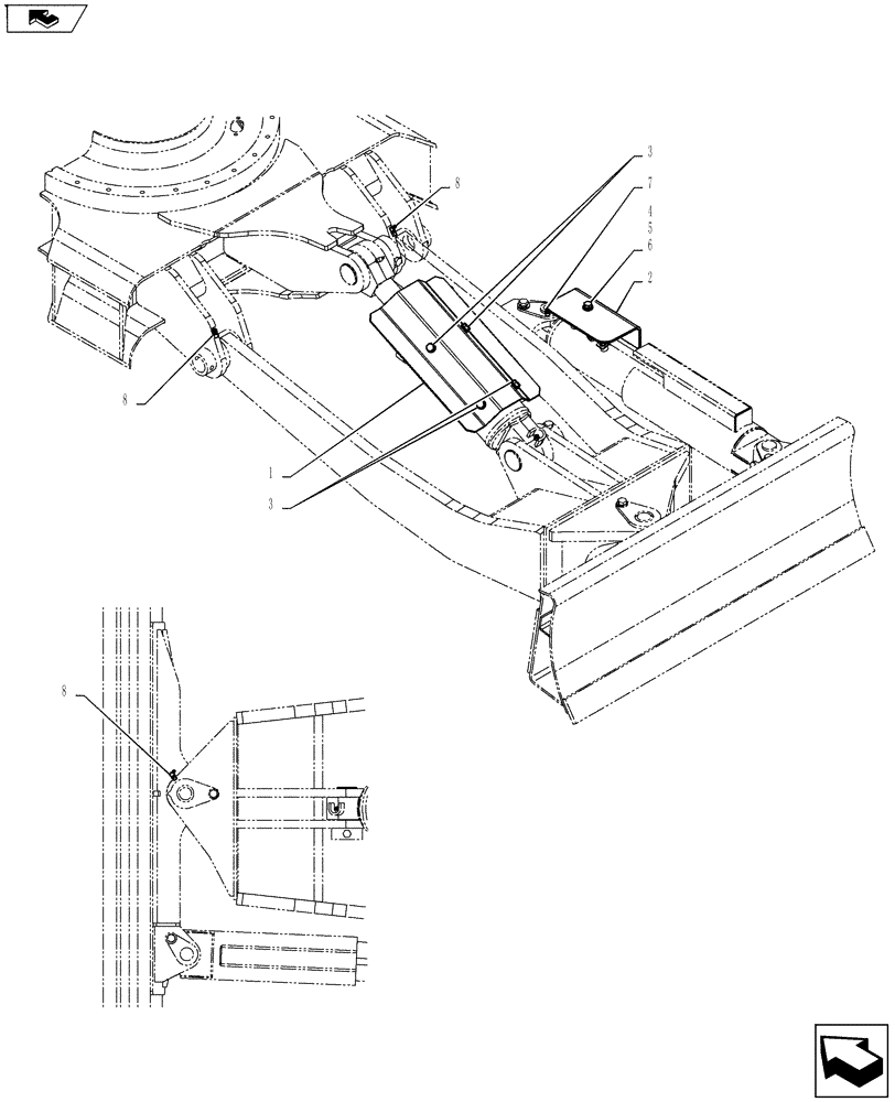 Схема запчастей Case CX55BMSR - (02-022[00]) - DOZER GROUP (ANGLE DOZER) (86) - DOZER