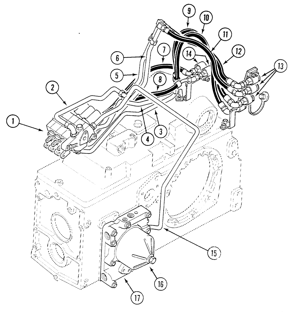 Схема запчастей Case 380B - (1-14) - PICTORIAL INDEX - REMOTE AUXILIARY CONTROL VALVES (00) - PICTORIAL INDEX