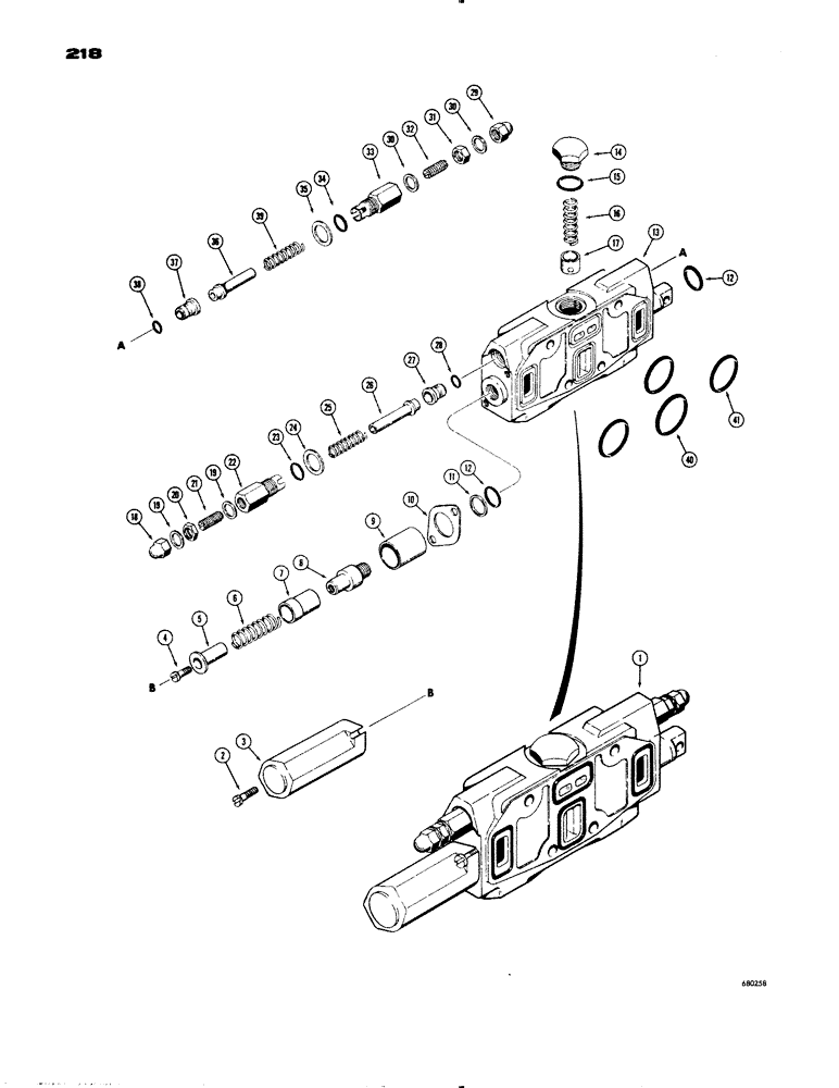 Схема запчастей Case 1150 - (218) - D39453 LOADER TILT SECTION (07) - HYDRAULIC SYSTEM