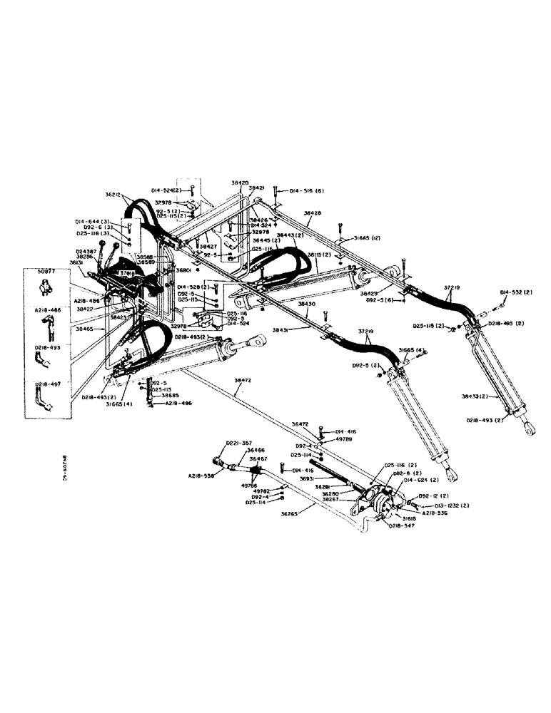 Схема запчастей Case 310 - (48) - BASIC LOADER HYDRAULICS AND PUMP DRIVE, PUMP, CONTROL VALVE & ASSOC. HYD. 