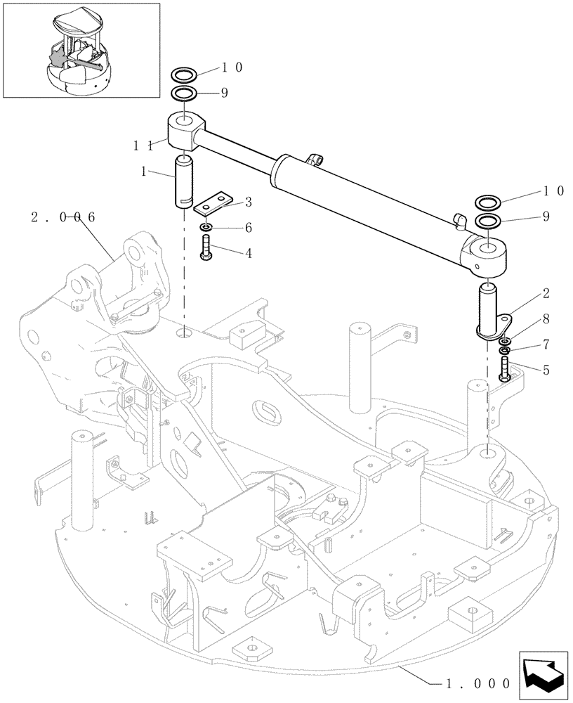 Схема запчастей Case CX31B - (1.035[01]) - CYLINDER SWING INSTAL (35) - HYDRAULIC SYSTEMS