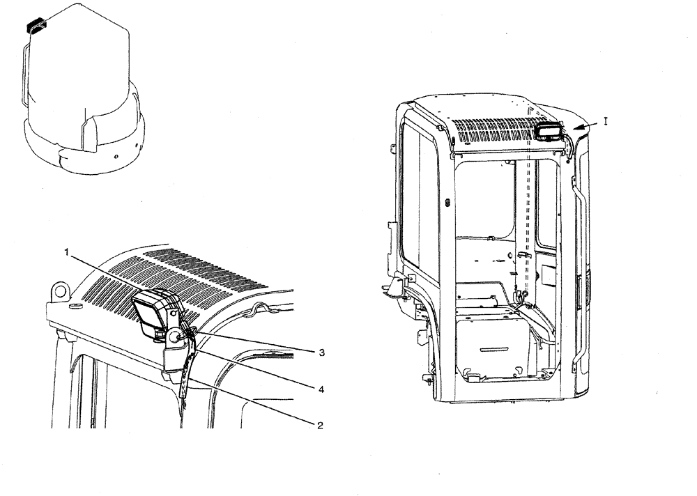 Схема запчастей Case CX27B PV13 - (01-058) - LIGHT INSTAL (CAB) (05) - SUPERSTRUCTURE