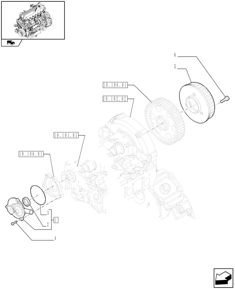 Схема запчастей Case F2CE9684U E151 - (10.101.03) - ENGINE BREATHERS (504136621) (01) - ENGINE