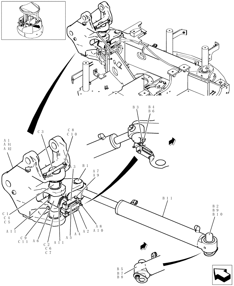 Схема запчастей Case CX36B - (013-01[1-01]) - BRACKET ASSY, SWING (39) - FRAMES AND BALLASTING