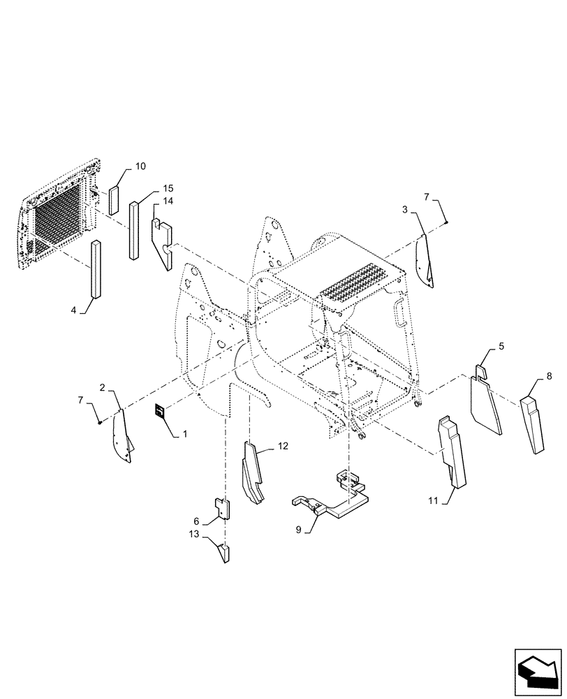 Схема запчастей Case SR175 - (88.100.10[13]) - ENGINE ACCESSORIES EU/OPEN EU (SR175) (88) - ACCESSORIES