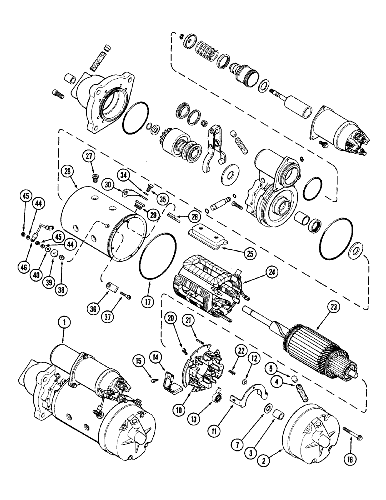 Схема запчастей Case W14FL - (124) - A176539 STARTER (04) - ELECTRICAL SYSTEMS