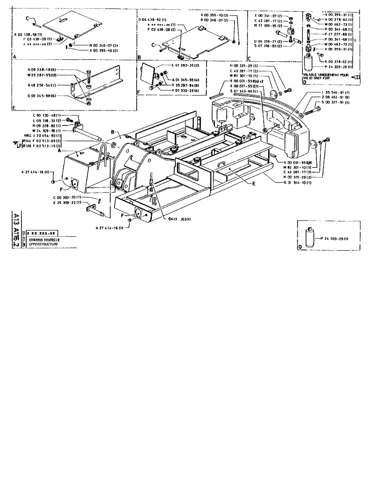 Схема запчастей Case 90BCL - (052) - UPPERSTRUCTURE (05) - UPPERSTRUCTURE CHASSIS