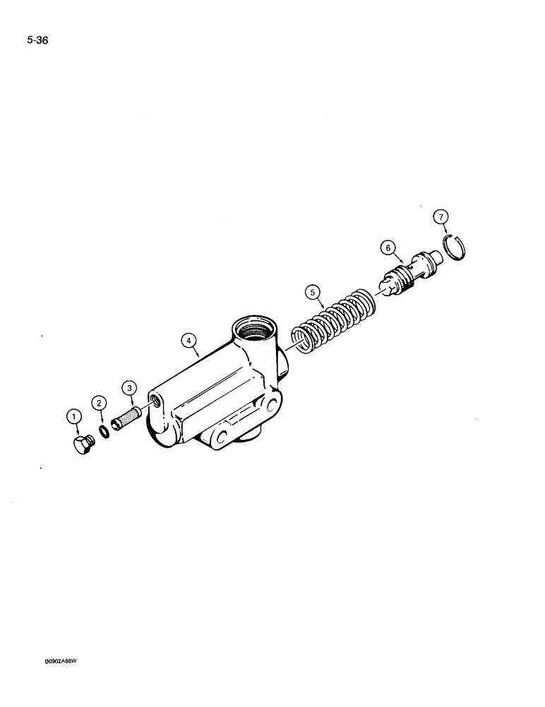 Схема запчастей Case 721 - (5-36) - FLOW CONTROL VALVE - L48888 (05) - STEERING