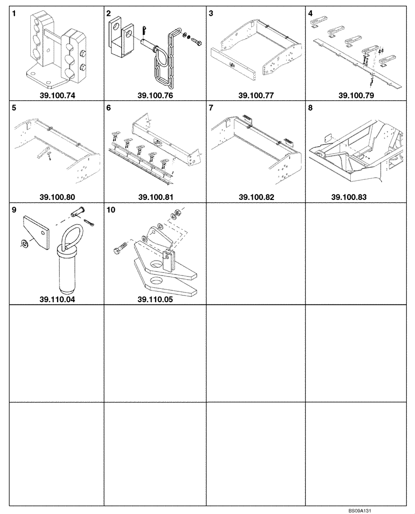 Схема запчастей Case SV212 - (39.000.02) - FRAME COMPONENTS - SECTION PICTORIAL 2/2 (39) - FRAMES AND BALLASTING