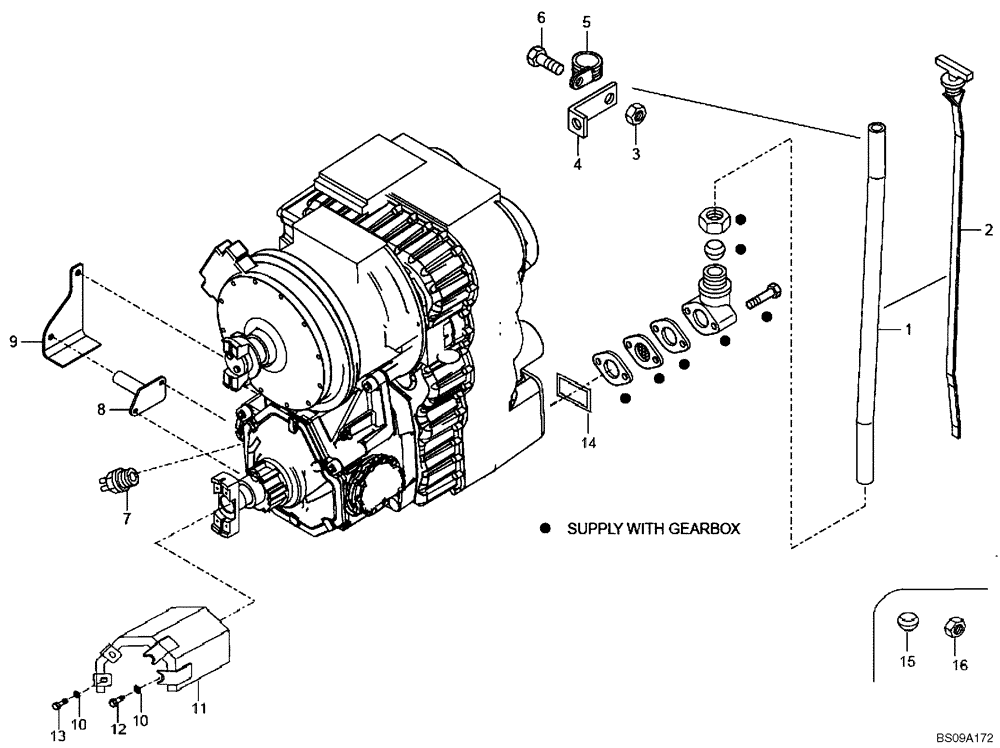 Схема запчастей Case 330B - (16A00000567[001]) - DIPSTICK, GEARBOX (P.I.N. HHD0330BN7PG57000 AND AFTER) (84152669) (03) - Converter / Transmission