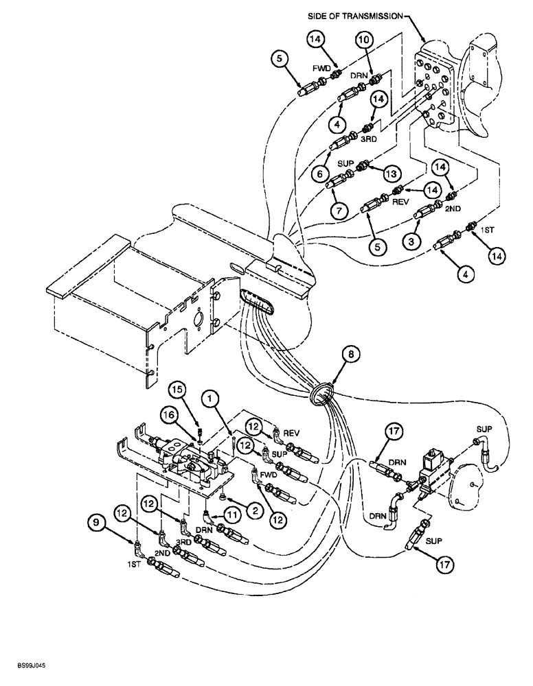 Схема запчастей Case 689G - (06-06) - TRANSMISSION HYDRAULICS (06) - POWER TRAIN